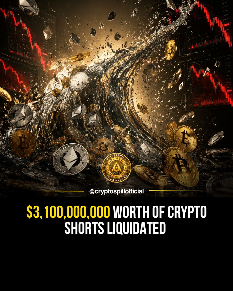 CryptoSpillX's tweet photo. 🚨 $3.1 billion worth of crypto short positions have been liquidated. 🤯📈

A massive short squeeze as the crypto market moves higher, forcing bearish traders to buy back their positions.

#Crypto #Bitcoin #BTC #Ethereum #ShortSqueeze https://t.co/m2LMNfTTqR