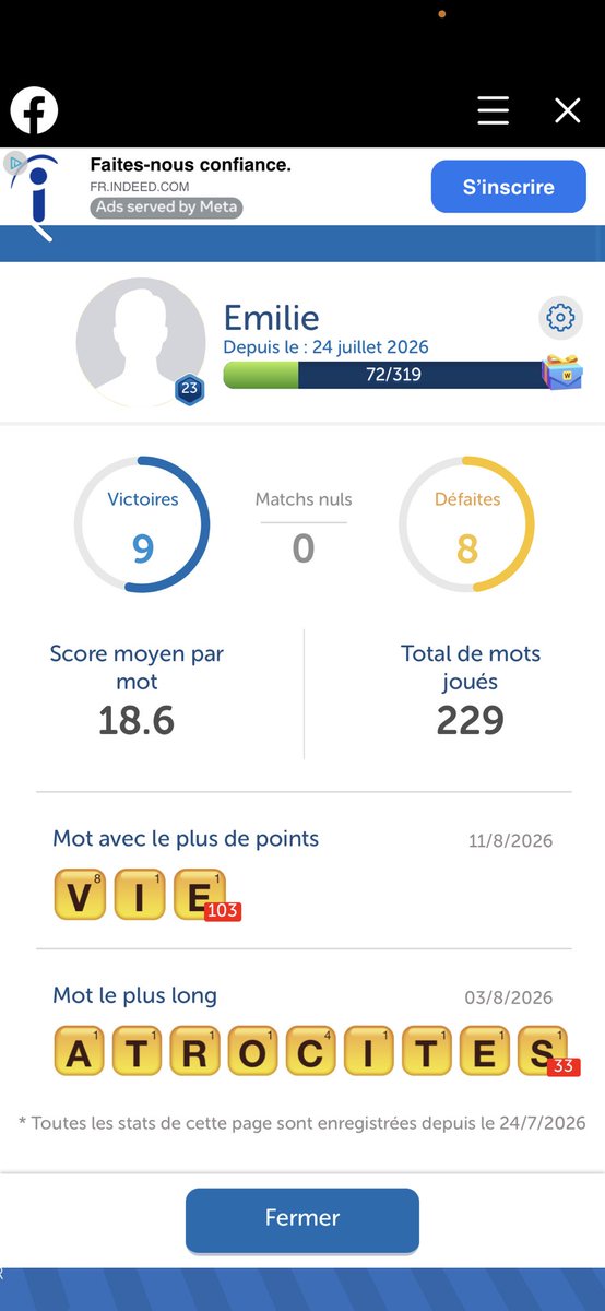 himezeIda's tweet photo. mon flex je pense c’est 108 pts pour 3 lettres #unc https://t.co/pqC9ojfahv