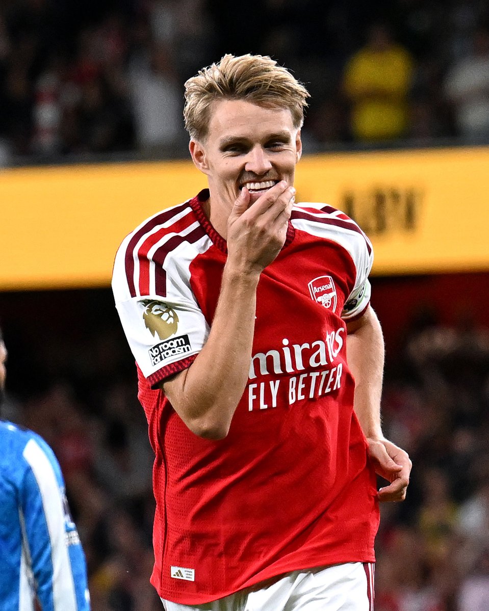 brfootball's tweet photo. Martin Ødegaard scores on the opening day, matching his league goal tally from all of last season 😅 https://t.co/Gz202lWbLZ