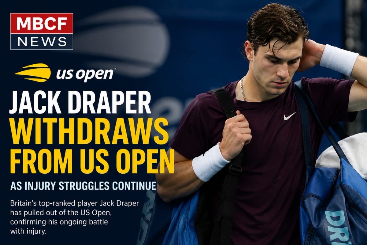 Golf2436's tweet photo. ‼️ SHOCKING ‼️Jack Draper Withdraws From US Open as Injury Struggles Continue... full details below ⬇️ 
https://t.co/ZsG4Am44EG https://t.co/sS6YE6rzeD