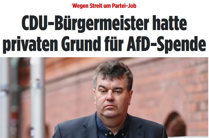 KreuzAcht's tweet photo. Der CDU-Bürgermeister hat den Aufruf für die AfD nur geschrieben, weil die CDU ihm keinen Job besorgt hat.

Wahrscheinlich hat er den Wahlaufruf nicht einmal selbst verfasst.

Sämtliche Medien, die der AfD-Kampagne gefolgt sind, werden das jetzt sicherlich richtigstellen.😉 https://t.co/0bSius1bJZ