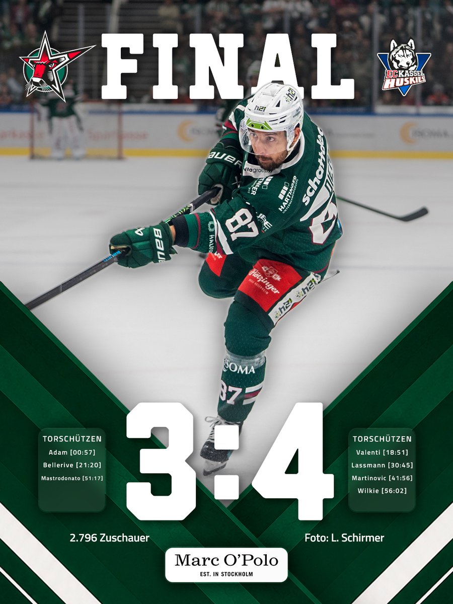 starbulls's tweet photo. Der Endstand wird euch präsentiert von Marc O'Polo 🏒🤝
Das zweite Vorbereitungsspiel ist durch. Wir müssen uns heute gegen die EC Kassel Huskies mit einem 3:4 in einem umkämpften Spiel geschlagen geben.
#starbulls #rosenheim #endstand https://t.co/dBmUmLESqs