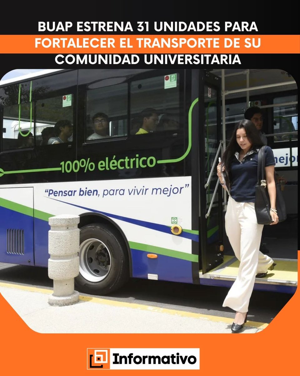 informativoof's tweet photo. 🚌 BUAP incorpora 31 nuevas unidades a su Sistema de Transporte Universitario, con mayor seguridad, accesibilidad y un autobús 100% eléctrico. #BUAP #Puebla https://t.co/VbNXSWqdC5