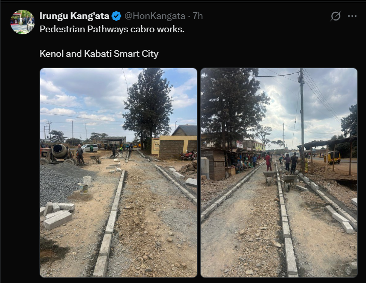 muriaso's tweet photo. Irungu Kang'ata has made three posts today and all were highlighting the development projects he is doing in Murang'a. What has your governor posted today? https://t.co/ppsM9PwUKH