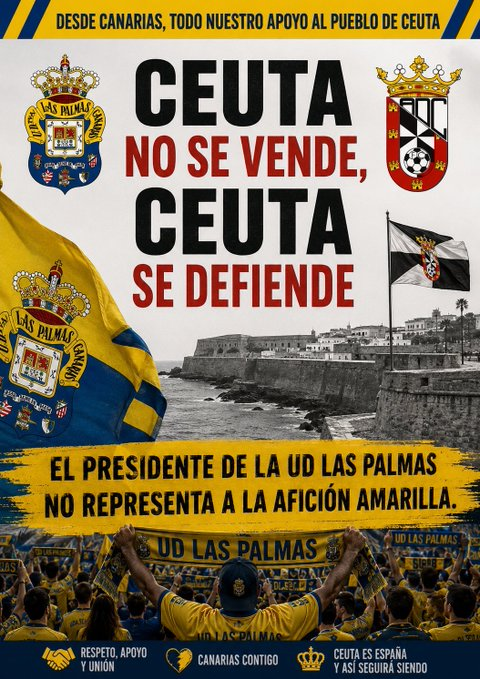 will_pulido's tweet photo. 🇪🇸 Soy de Gran Canaria y de Las Palmas 🇪🇸
#Declaro mi ASCO y REPULSA por la infamia de no apoyar plenamente la DEFENSA de Ceuta. NO representa el sentir de los canarios.
#Exijo una rectificación inmediata de este club.
#Demando también disculpas públicas. https://t.co/K4VgArTSPp