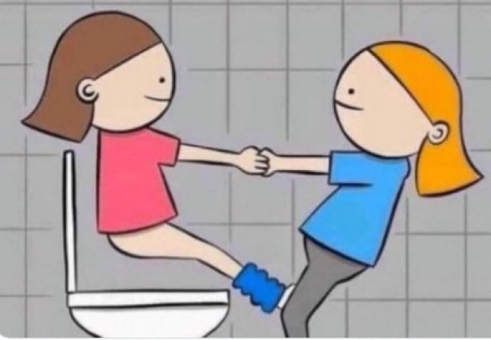 mikasagrada's tweet photo. esse é o verdadeiro motivo pelo qual as garotas vão juntas ao banheiro https://t.co/Gmv5EFvDWK