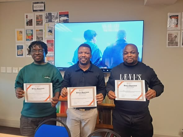 Stell_History's tweet photo. Today was Doctoral Day when our PhD students present the fruits of their research. Prize for best presentation Emmanuel Phiri on women brewing beer in Zambia, runner up Tapiwa Vincent Mutasa on legislation surrounding sex work in Zimbabwe, and most expert chair, Brian Maregedze. https://t.co/ONzulKo9x8