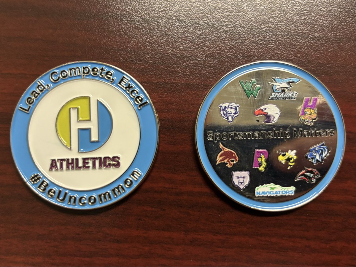 HernandoCo_Ath's tweet photo. We are excited to unveil our new Sportsmanship Matters coins as a new part of our continuous emphasis on Good Sportsmanship across Middle & High School athletics District wide.
#WeDoThat
#LeadCompeteExcel
#BeUncommon
#SportsmanshipMatters https://t.co/EBqjvDGiis