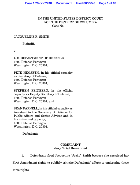 rgoodlaw's tweet photo. 2/ Earlier lawsuit filed by Stars &amp; Stripes advisory board members on First Amendment and other grounds:

https://t.co/4I62E11MUN

Earlier lawsuit filed by fired Ombudsman on First Amendment grounds:

https://t.co/8LBg6QIV1p https://t.co/S9pM2rhmiK