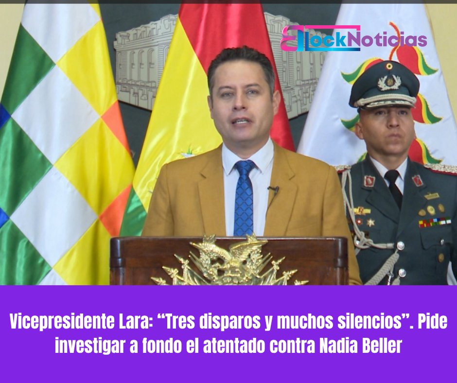 BlockNoticiasBo's tweet photo. El vicepresidente Edmand Lara calificó de “hecho gravísimo” el atentado contra la ciudadana Nadia Beller y cuestionó la respuesta del Gobierno. “El país ha sido testigo de un hecho gravísimo el atentado contra la vida de la ciudadana Nadia Beller
#BlockNoticias #Bolivia #Noticias https://t.co/KRaVb2FUYu