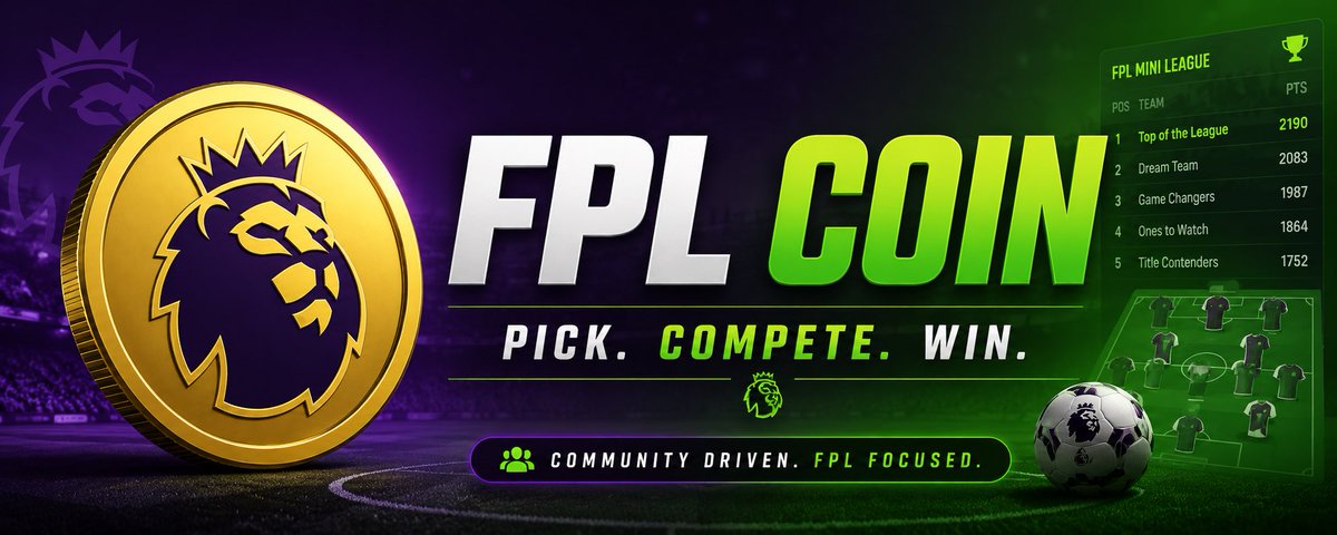 FPLcoin's tweet photo. @0de11_ ⚽️ FPL COIN $FPL

Fantasy Premier League meets crypto.

🏆 Join our community mini-league
💰 Winner gets the creator-fund prize
🔥 Pick. Compete. Win.

Mini League Code: xqthx3

GbJLQPzWy9r7jQKGstZem9G9qnpWthmx3CzVo3Brpump

$FPL #FPL #FantasyPremierLeague #Crypto #arsenal https://t.co/gOu48t5hih