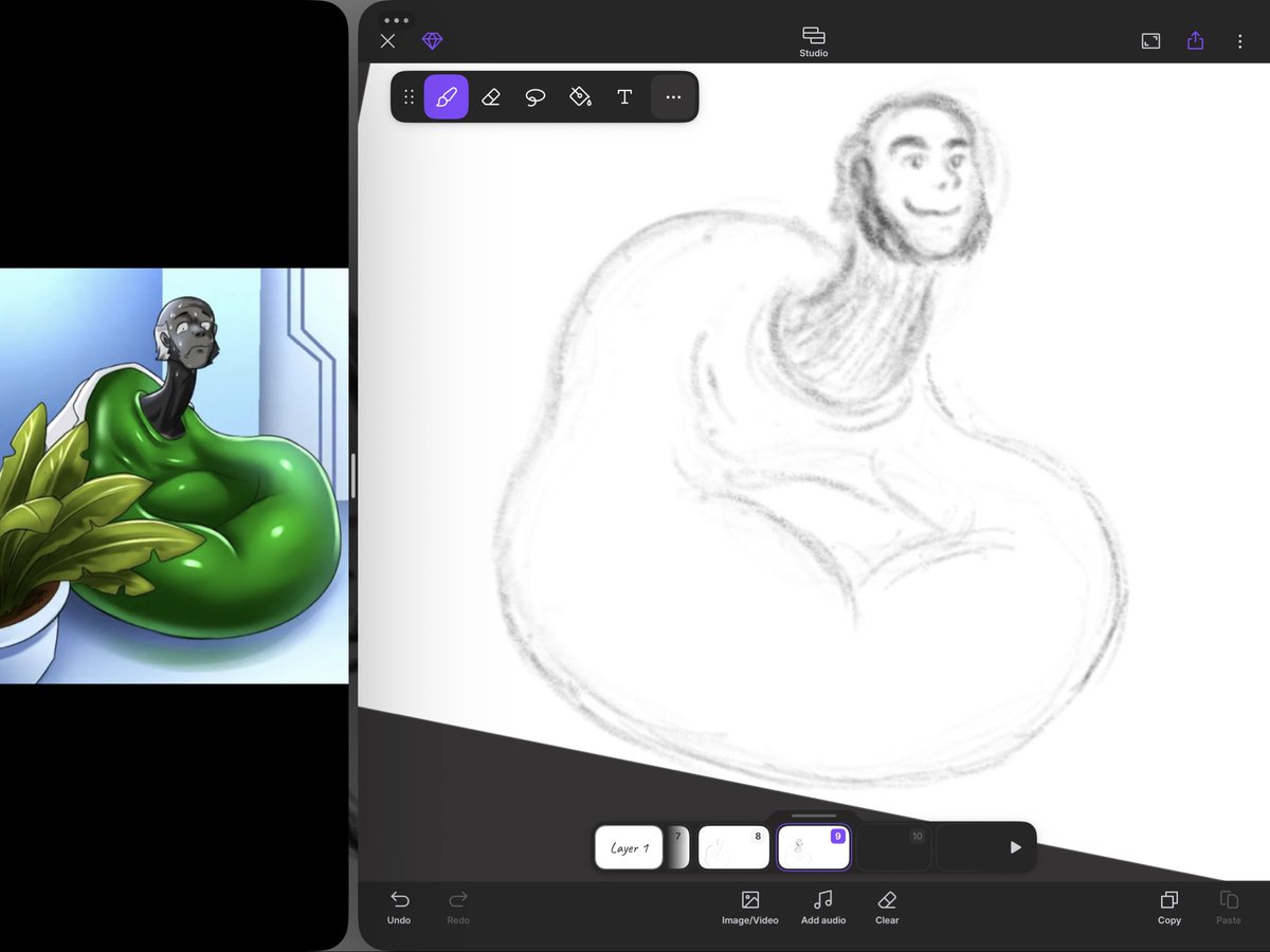 Typical4rtist's tweet photo. A random character I found in @alebrije810’s artworks.
#stretchyartday #gorilla #elasticman #furryart #elasticfur #stretchysuperpower #morph #elasticsuperpower #shapeshift #randomdoodle #chair #beanbag #rubberman #randomdoodle #ape https://t.co/fjFNWHw8Oz