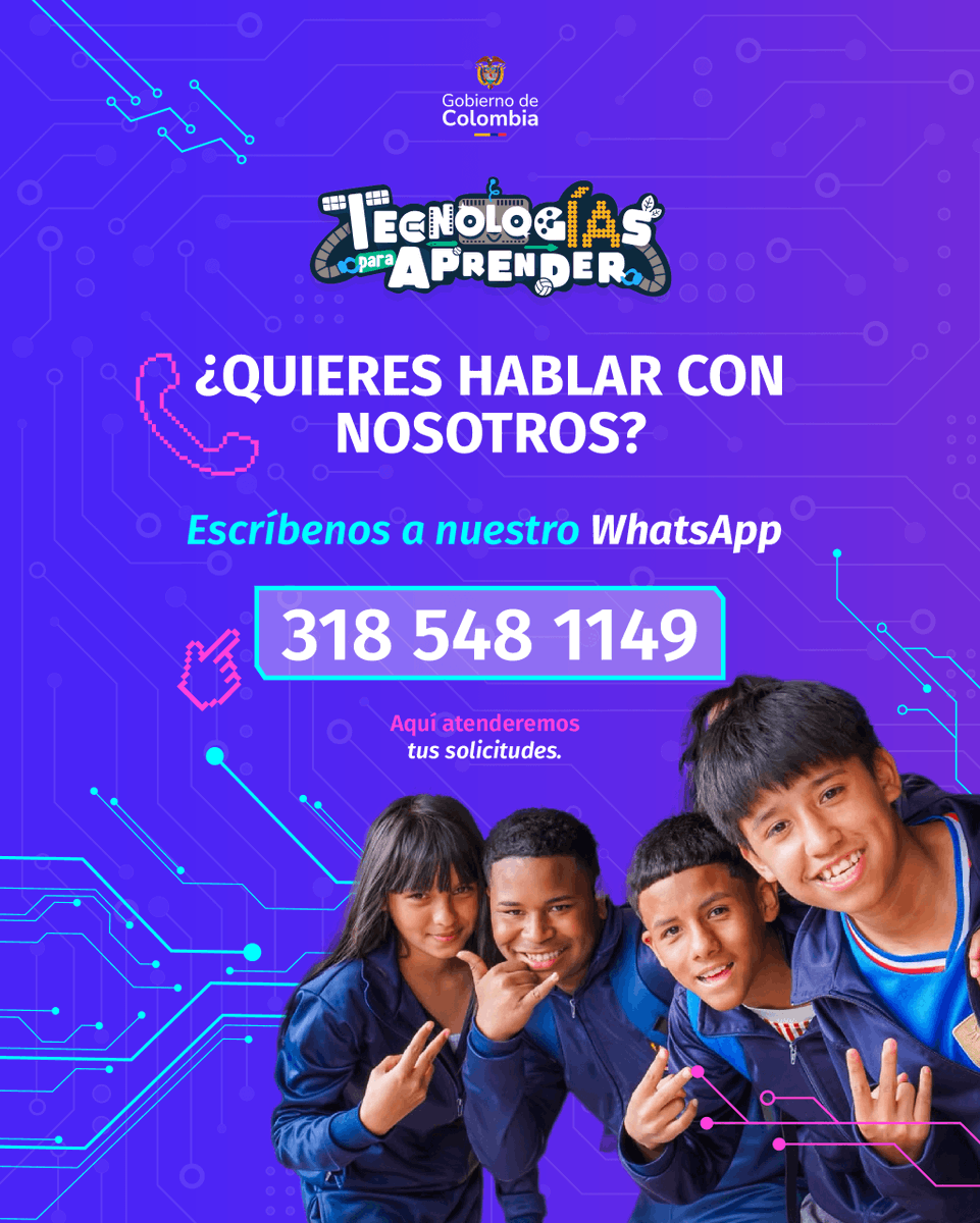 CompuParaEducar's tweet photo. 📲📧 Centralizamos la atención por nuestros canales oficiales:  WhatsApp y correo electrónico.

👉 Escríbenos cuando lo necesites. https://t.co/yPhFyKicYf
