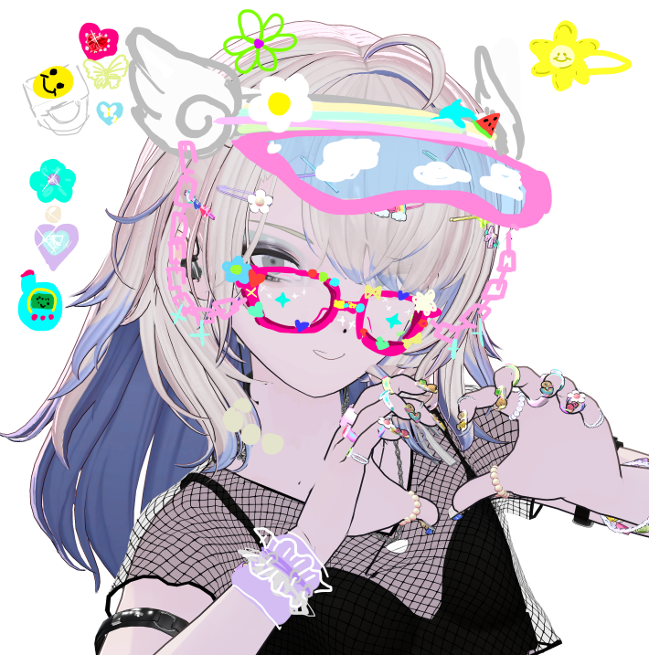 9amgg's tweet photo. LUCKY 7+oneにさらに足せるパーツ考えてるんですが難しいですね💭　いっそ2枚目みたいにハロウィン向けな(だいぶ早いですが…)ネオンモンスター系のデコラの方が需要あったりするのかしら https://t.co/3loXXsWGyN