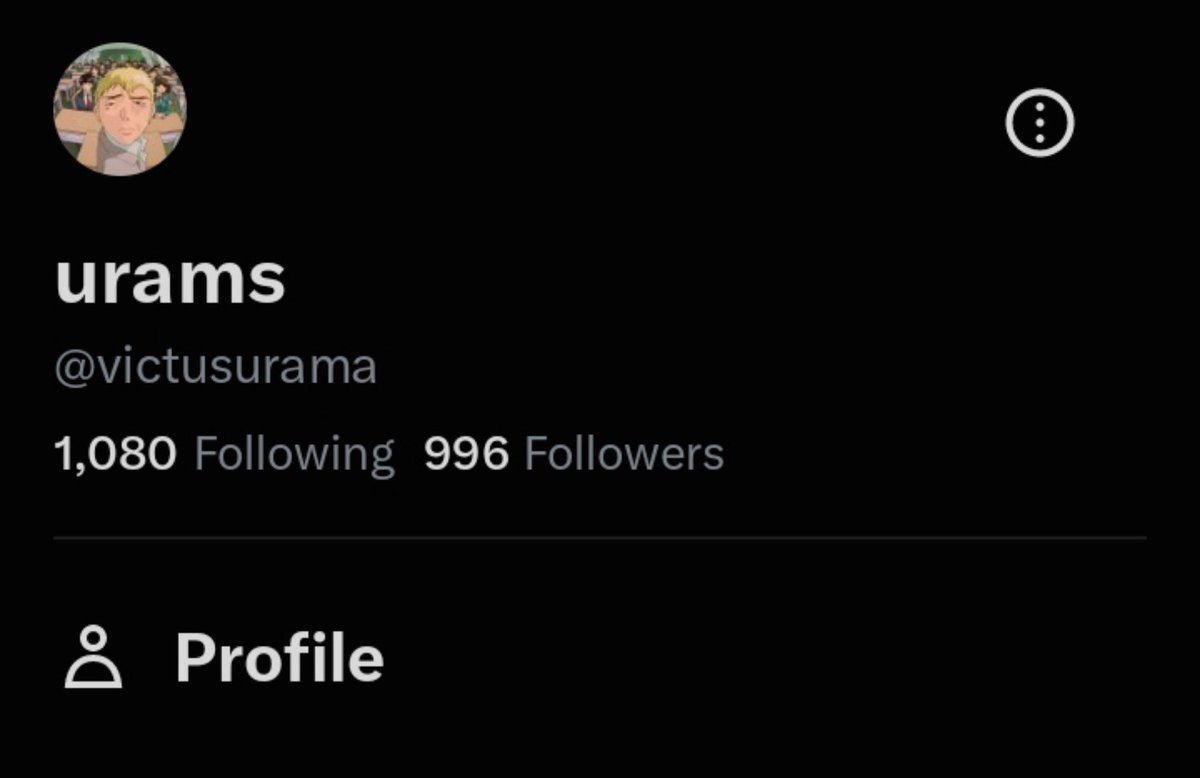 victusurama's tweet photo. 4 more followers to join the 1k gang 
I know my mutuals will slide in for me https://t.co/3Wo6z22Eid