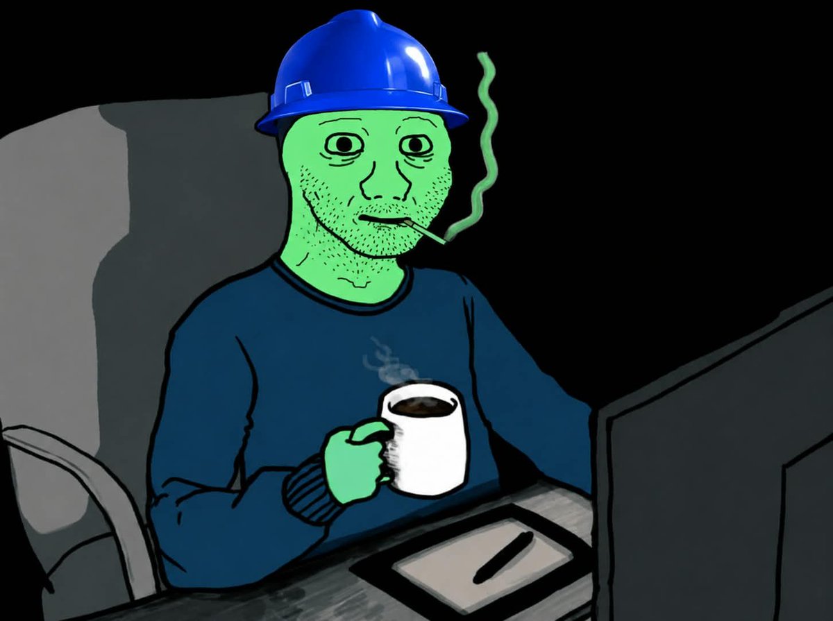 thebasedegen's tweet photo. me pretending to work while waiting for the next 100x on @base. https://t.co/8DyKahpeOD