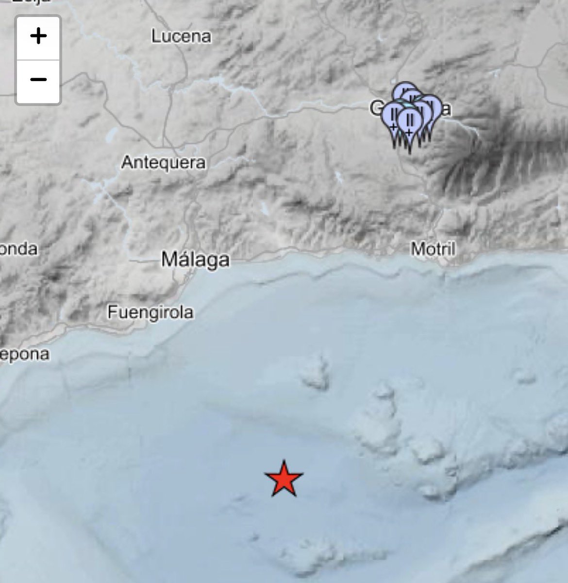 InfoMeteoTuit's tweet photo. #Granada y su Área Metropolitana siguen temblando. Me ha llamando la atención un temblor a las 22:31h de M2.2 situado en el Mar de Alborán y sentido con hasta intensidad II-III solo en Granada. 🤷🏻‍♂️ #Terremoto https://t.co/59cqd7oL3N