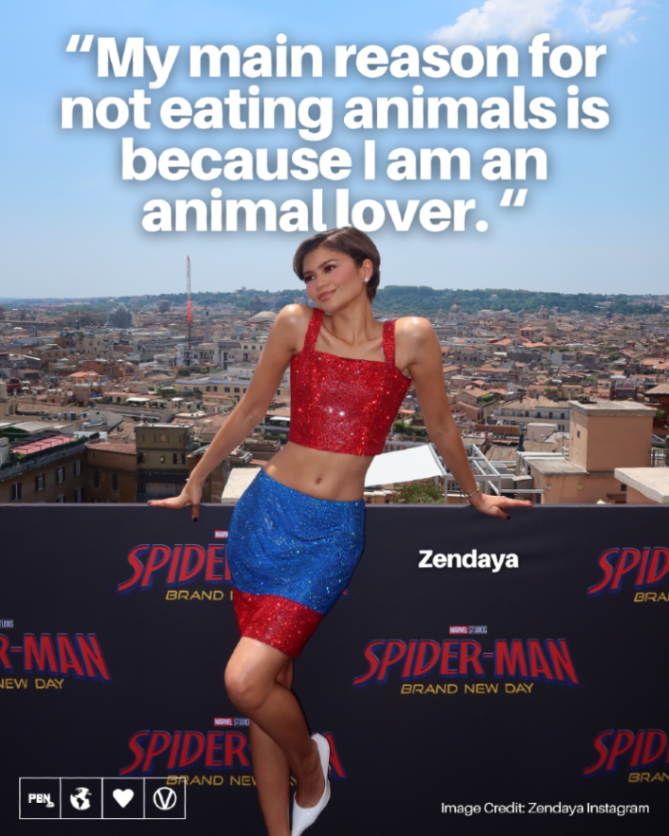 PlantBasedNews's tweet photo. Zendaya has followed a meat-free diet since she was just 11 years old. https://t.co/gq4k3BVtQT