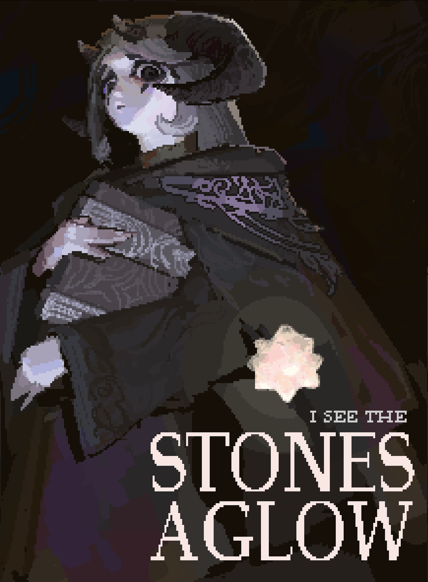 eCherryArt's tweet photo. sketching some cover art/poster ideas for my game. absolutely don't need this right now, but it's pretty fun to play around with https://t.co/YPLRLL9L4G