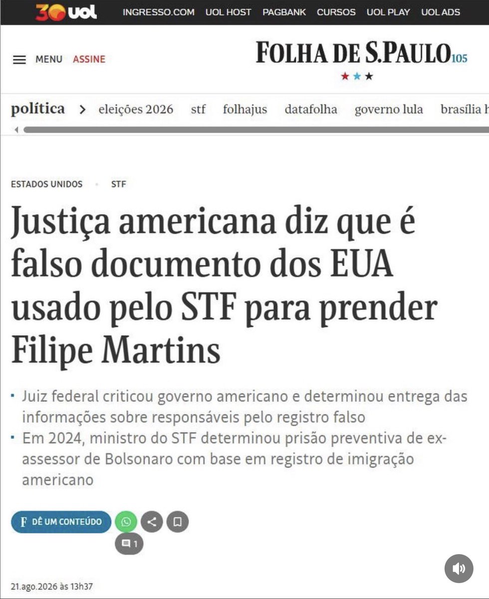 BolsonaroSP's tweet photo. Um dos maiores abusos de poder que o Brasil já viu - e vê. 

Quem será responsabilizado? Quem falsificou o documento? A mando de quem?

Essa corja ainda vai pagar. https://t.co/8oqLB23X01