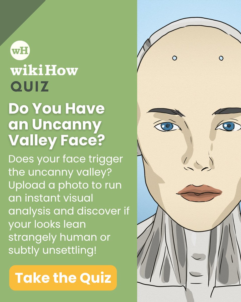 wikiHow's tweet photo. Is your face slightly unsettling? Upload your photo and we'll tell. Find out here: https://t.co/fvcftZHdjX

#wikiHow #PersonalityQuiz https://t.co/QOd2Rfu02r