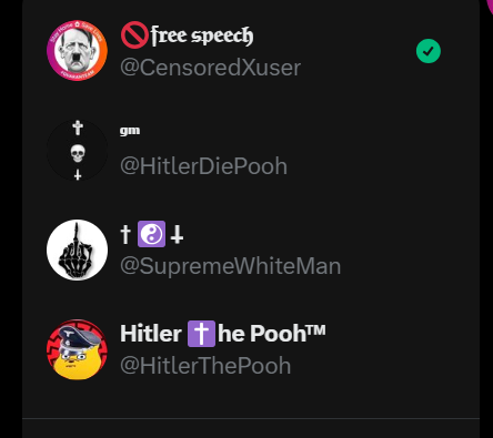CensorMeX's tweet photo. @Stubble1776 It's going to take a long time to delete all my shit especially when i keep making more shit lol 

fyi Hitler Die Pooh means Hitler the Pooh in German and is a violation as an @ name on 𝕏 smh pathetic censorship smh
https://t.co/M4E2tmLlWW https://t.co/CvFxNN66Hs