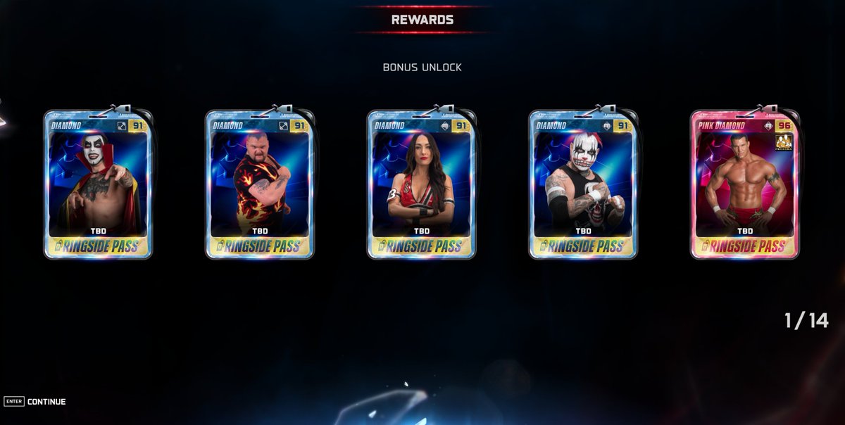 WhatsTheStatus's tweet photo. Upcoming Ringside Pass Personas, including the likes of Randy Orton '05 and others #WWE2K26 https://t.co/R42bCD0R6p