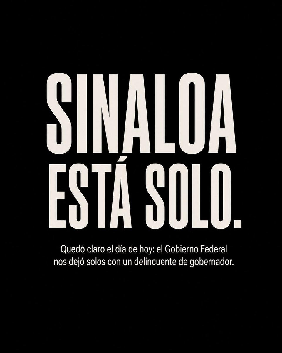 marcelcarrillog's tweet photo. De verdad, lo de hoy es increíble: el reino de la impunidad y el narcogobierno en todo su esplendor. Como sinaloense me duele, pero como mexicano me indigna.

Sinaloa está solo. https://t.co/oISrXiSM2u