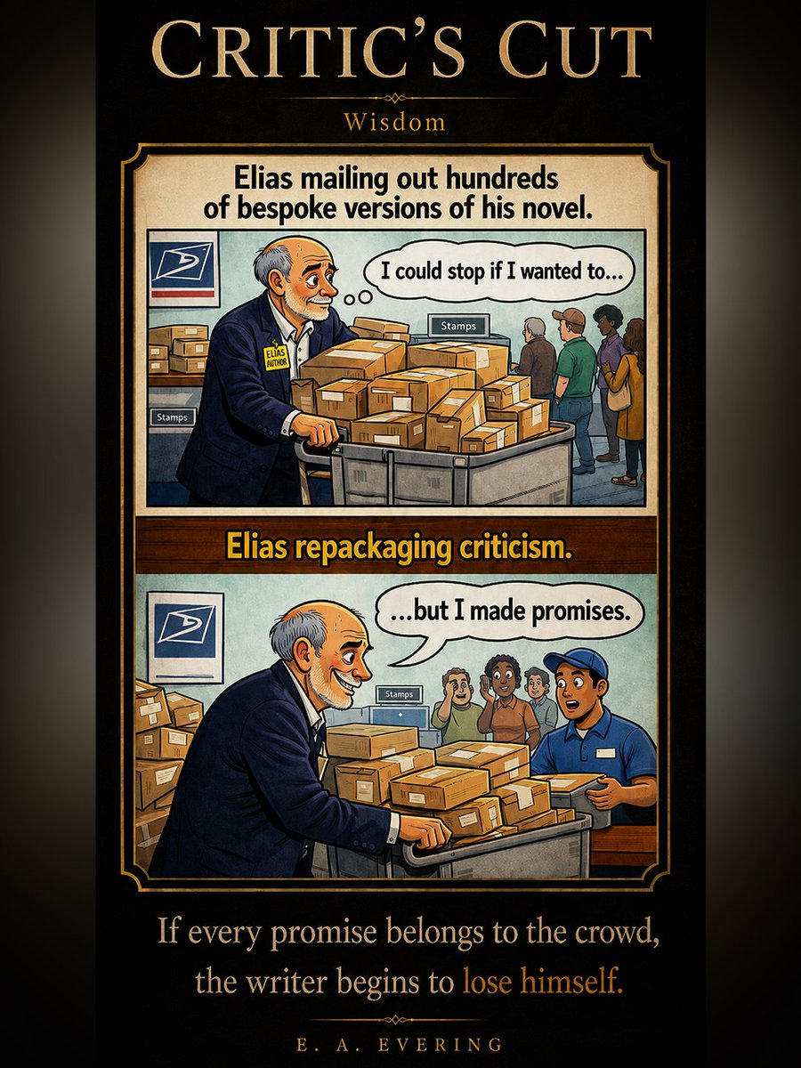 EAEveringX's tweet photo. Inspired by CRITIC’S CUT | Repackaging Rejection | PROMO 16 / 30
.
You can care about your readers without surrendering your boundaries.
.
Learn more at https://t.co/RilxuoGPBf
.
#CriticsCut #EAEvering #LiteraryFiction #ValiantPublishers #bookcommunity
.
https://t.co/7qR90nq6Ck https://t.co/uwV1qBxlMz
