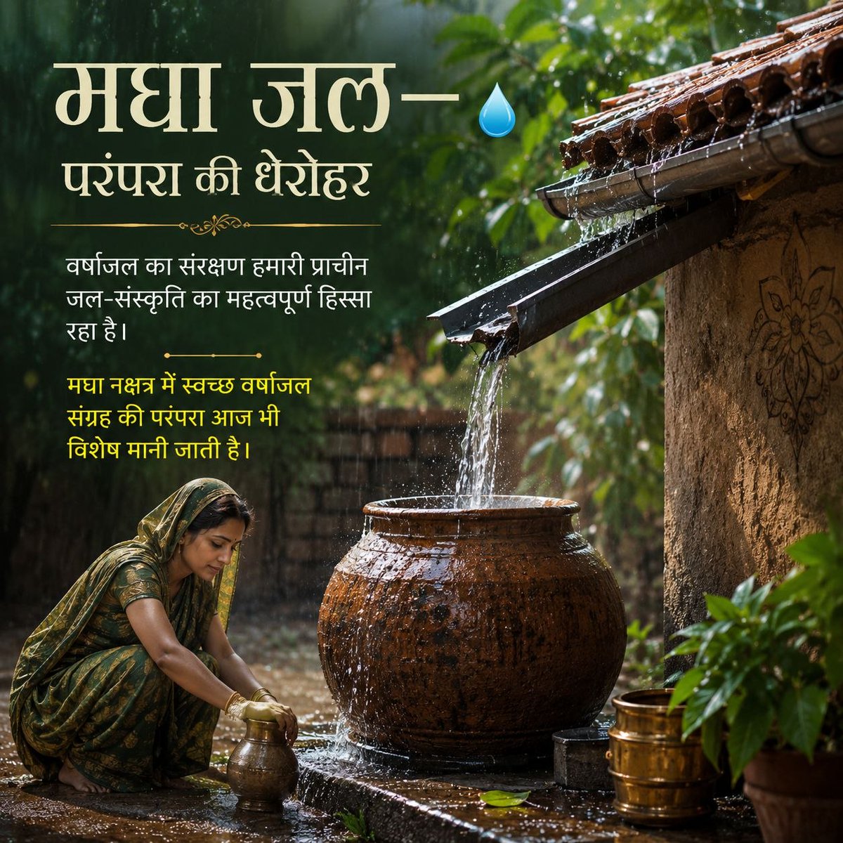 RosanGupta5's tweet photo. @Asharamjiashram 💧 एक बूंद वर्षाजल = प्रकृति की अनमोल धरोहर 🌱
मघा नक्षत्र के इस विशेष अवसर पर आइए जल का सम्मान करें। वर्षाजल को संग्रहित करें और जरूरत के अनुसार पेड़-पौधों की जड़ों तक पहुँचाएँ।
छोटी-सी पहल, पर्यावरण के लिए बड़ा योगदान। 🌳🌧️
Rain Water #MaghaNakshatra https://t.co/liDPlJpktk