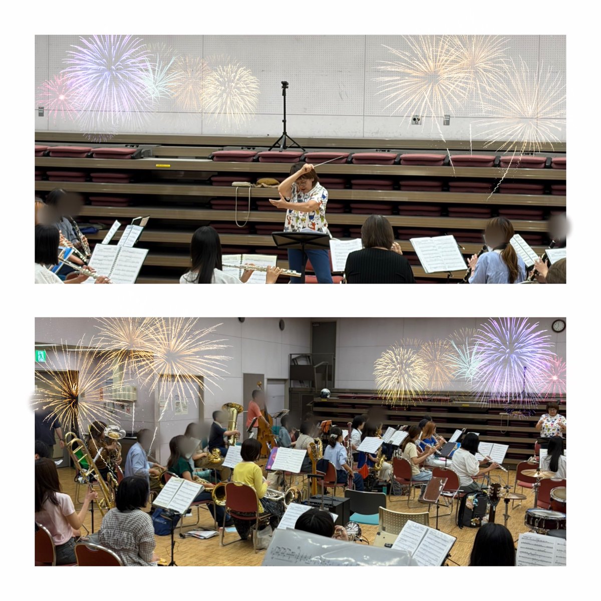 fwo_official's tweet photo. \    定期演奏会まであと【7日】でした　/

8/16（日）は総合学習センターにてO先生指揮の
・バベルの塔
・じゅげむ
・ベイブリーズ　などの練習を行いました！

今回メイン曲である【バベルの塔】では全7楽章あり、それぞれストーリーが描かれていて、10分を超える曲となっております✨ https://t.co/hOiaBwE4kF