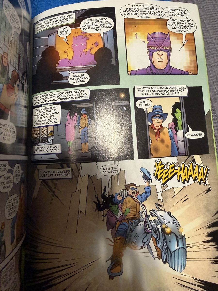 NerdierMan39's tweet photo. And done very good issues. Not down with the whole run but I can see why this run is so loved or atelsts format I’ve seen. It’s a fun time with Jen and co along with some good personal stories with Jen. https://t.co/yqczP8oII1