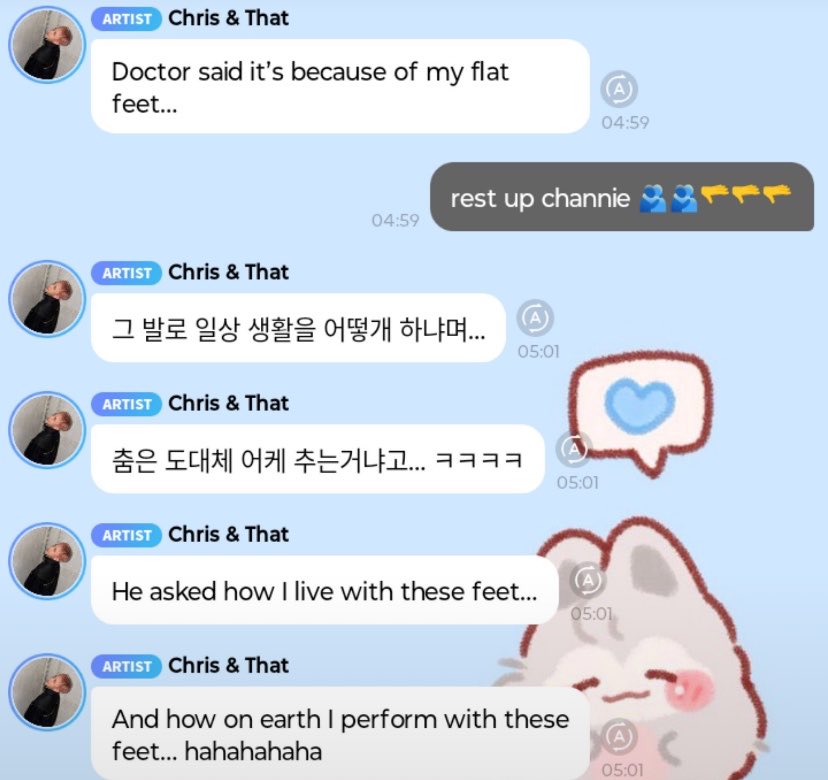 hyunkitte's tweet photo. 🐺: o médico disse que é por causa do meu pé 
🐺: Ele perguntou como eu vivo e consigo me apresentar assim
🐺: eu respondi com “Com paixão”
🐺: e ele tipo “n é algo para rir, vc deveria levar isso a sério, Acorde”
🐺: ent eu disse “é, n é como se eu fosse morrer”

BANGCHAN MANO.. https://t.co/FWewCniuCb