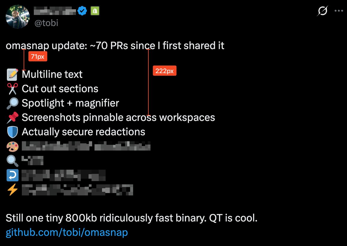 murilobertini's tweet photo. @tobi The blur text effect and pixel ruler on shottr for mac is nice https://t.co/1z9zHzmedO