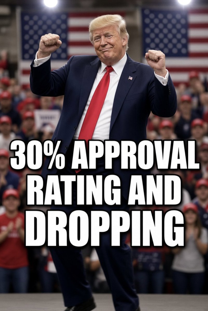 mjfree's tweet photo. 🚨 TRUMP IS AT 30%.

30% approval.
66% disapproval.
Just 28% approve of his handling of the economy.

And now Trump advisers reportedly fear he could SINK INTO THE 20s.

This presidency isn't just unpopular.

IT'S COLLAPSING. https://t.co/9blS6uWGXn
