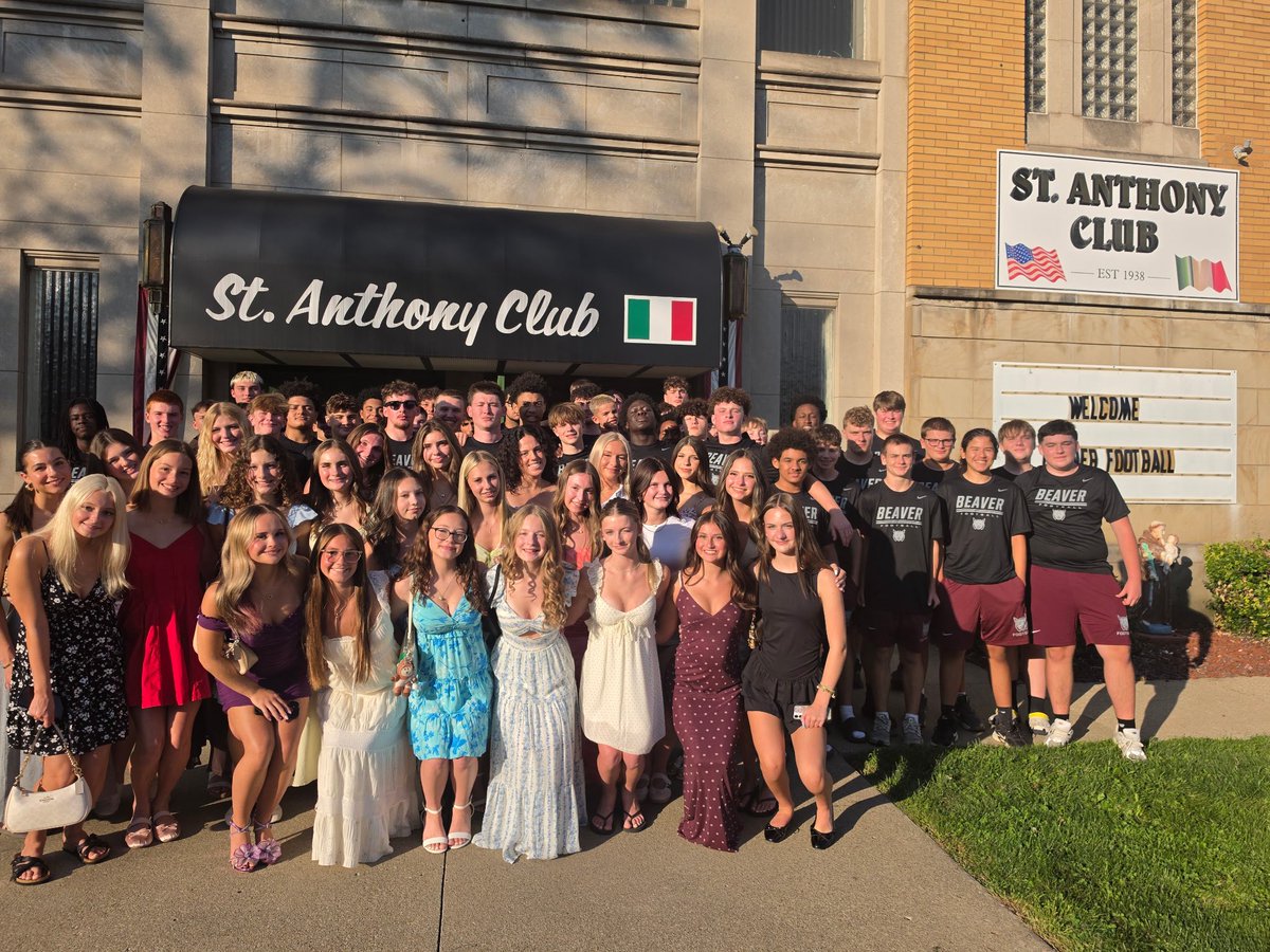 BeaverBobcats's tweet photo. End of Camp Tradition. Football family sharing our last meal before the season.  Thank you to St. Anthony Club for another amazing feast. https://t.co/zfOEAYLkQX