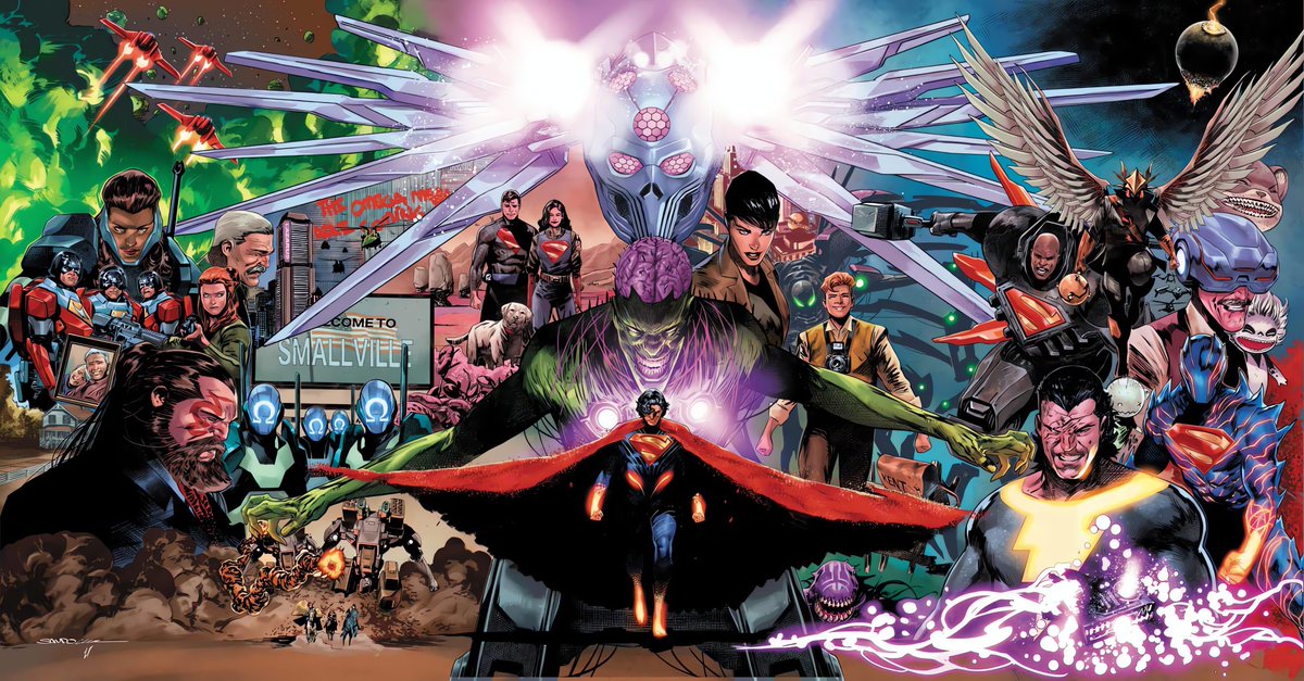 BenReilly_6160's tweet photo. ABSOLUTE SUPERMAN #25 by @jasonaaron, @RafaSandoval75, @juaneferreyra &amp; @DIGIANDOMENIC73 MAIN COVER (FULL VERSION)! 
THE FINALE OF GET BRAINIAC CHANGES SUPERMAN'S LIFE FOREVER! The oversize conclusion of “Get Brainiac”! 🔴 (1/2) https://t.co/Z5VA4CXC9Q