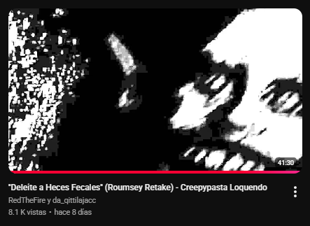 Genociderabbit's tweet photo. @Loquendo_ooc creanme, RedThefire tiene creepypastas que rozan en lo morbido, es su signo insignia de horrror, La edicion es excelente y la narracion es Detallada, te hace sentir mil y un cosas en cada uno de los relatos, un dolor punzante y una sensacion de asco que no se te quita facil https://t.co/KaGRjS1NrX