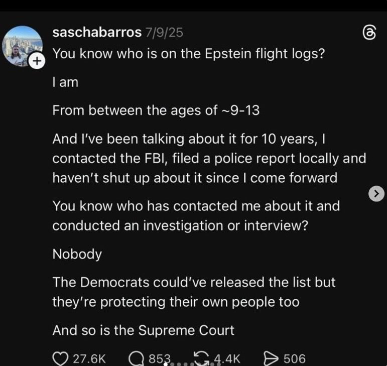 commons96055467's tweet photo. You know who else is in the Epstein files? Sascha Riley, a brave soldier, who claims trump raped him when he was a little boy. Everyday trump wakes up thinking what would I do today to divert the news from the Epstein files. We must force release those files. https://t.co/exKXeeIGce