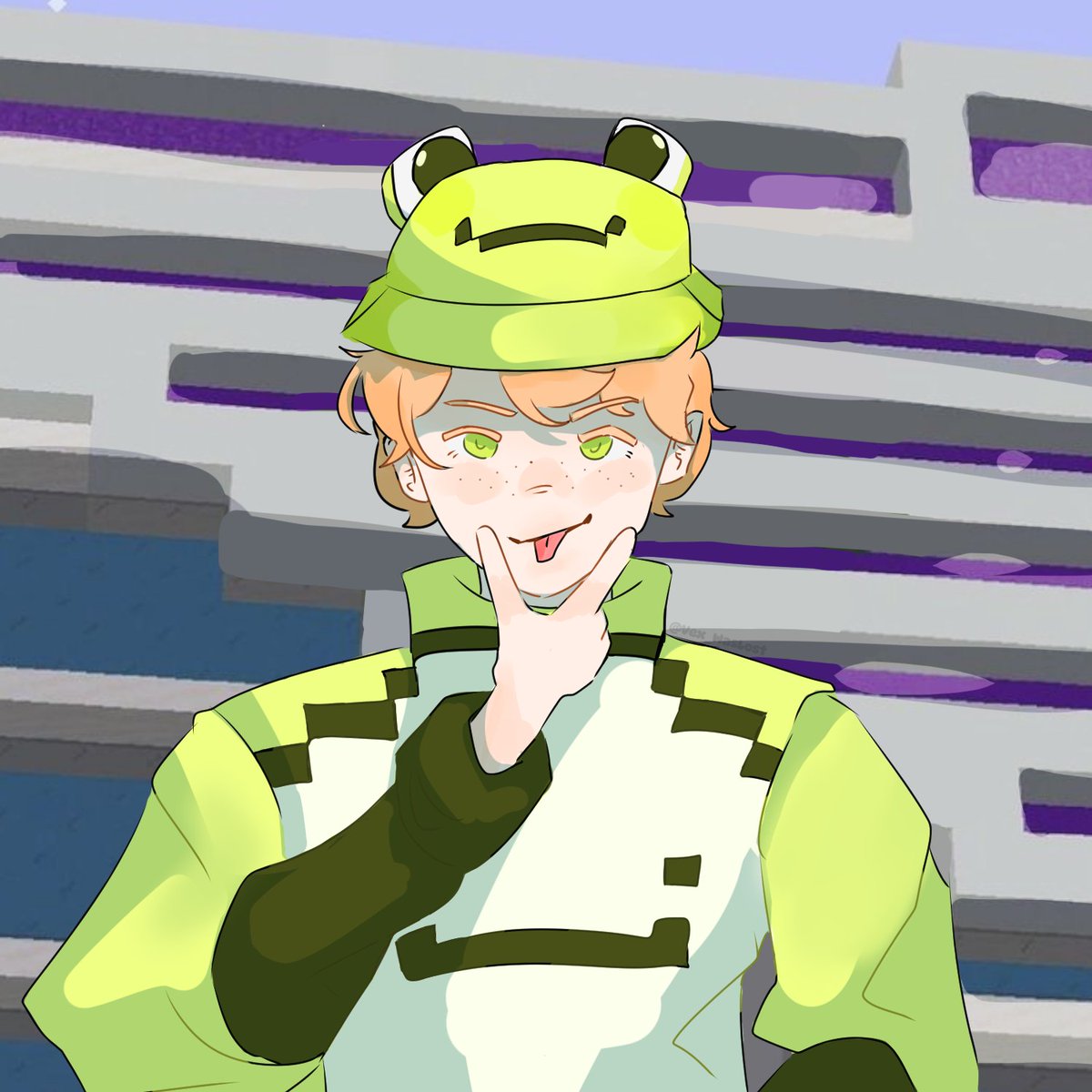 Vex_WasLost's tweet photo. Froggy hat 🐸 💚
#dreamfanart https://t.co/Rm7pinPpId