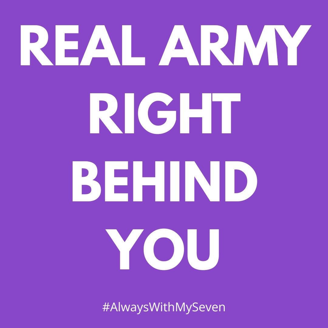 Sparky_slim's tweet photo. REAL ARMY RIGHT BEHIND BTS
OT7 FOR LIFE
#AlwaysWithMySeven
#WeLoveYouBTS
@BTS_twt https://t.co/OOFQK9i1Ca