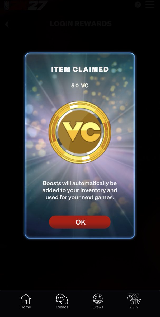 SaintBros2K's tweet photo. NBA 2K27 is rewarding you just for checking into the NBA 2K HQ app daily.

Keep your 7-day streak alive to earn VC, Skill Boosts, 2XP Coins, Gatorade Boosts and a Bonus VIP Daily Reward 💰 https://t.co/BNpxlWleHQ