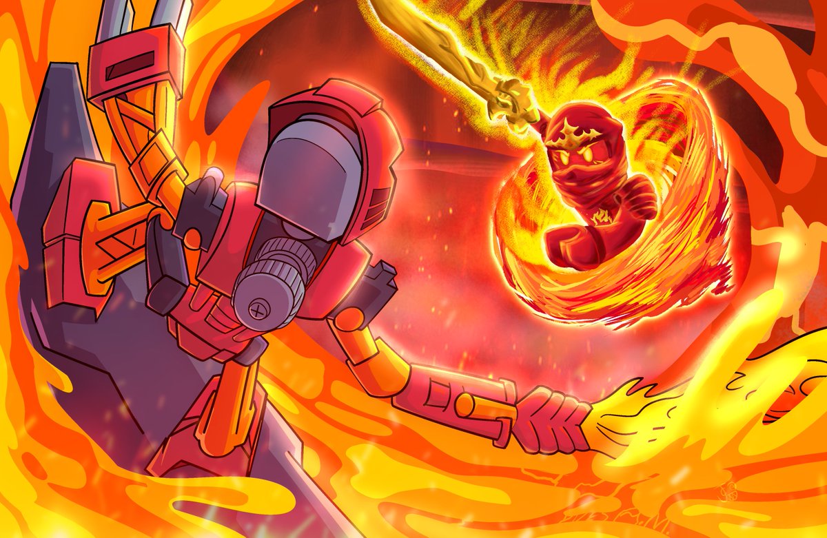 Sunmellows's tweet photo. KAI VS TOA TAHU 
#DEATHBATTLE https://t.co/b954iQNPdP