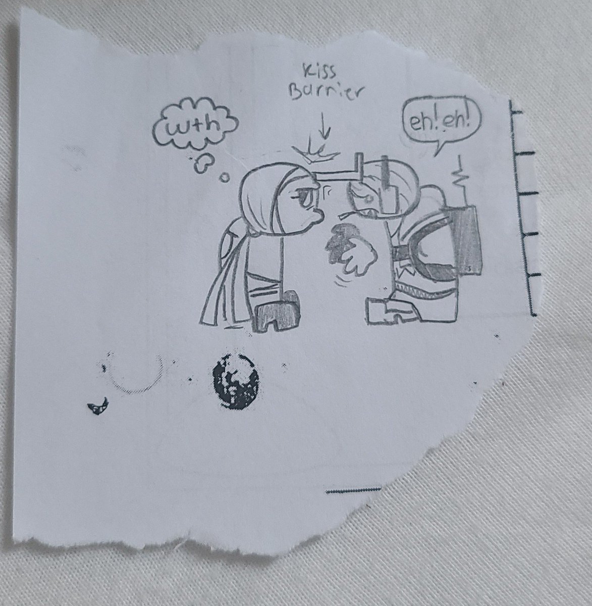 Gaburune's tweet photo. I drew this on my warm up paper, while I was at school, I had to tear off a piece of it with these scribbles because it was too cuteπ
#sanmos #madnesscombat https://t.co/XjfmLcD2HD