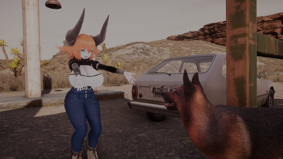 NekotoTheGoat's tweet photo. Who's a good doggie!!!!  #VRC #VRchat #VUdonVechiclesDesert https://t.co/F912xVkk0m