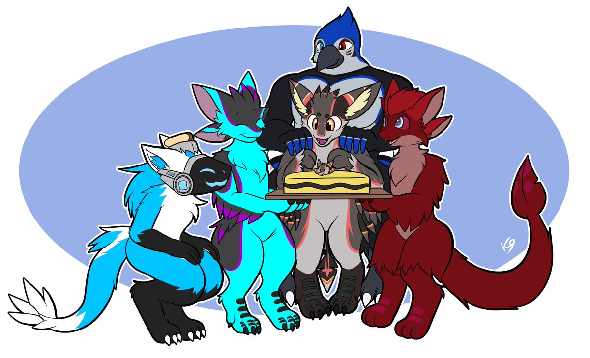 T0ny_Macaroni's tweet photo. A surprise hatch-day gift from my pack today.
  thank you guys for making today special!

🎨: @the_K9_team 
#avali #furry #furryart https://t.co/EokPWKBD6m