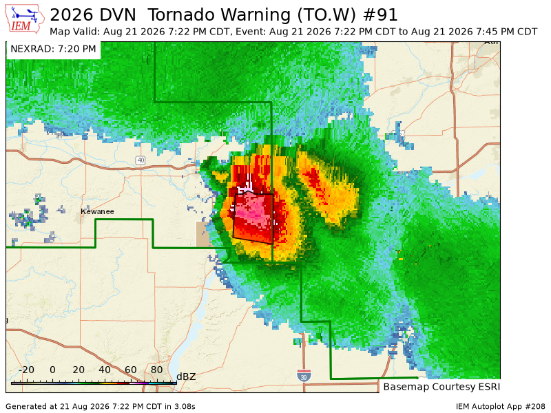 wxcast's tweet photo. DVN issues Tornado Warning [tornado: OBSERVED, hail: 1.00 IN] for Putnam [IL] till 7:45 PM CDT https://t.co/ODqjhsqBrm https://t.co/d060Cg9Tyl
