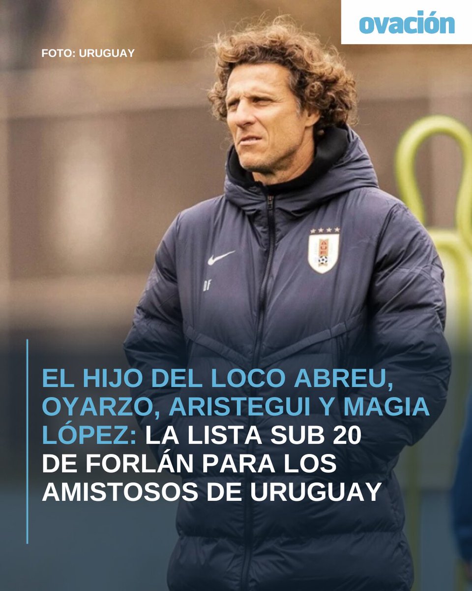 ovacionuy's tweet photo. 👉 El hijo del Loco Abreu, Oyarzo, Aristegui y Magia López: la lista Sub 20 de Forlán para los amistosos de Uruguay

⚽ La Celeste se enfrentará a Paraguay los días 25 y 27 de agosto en lo que serán las primeras pruebas internacionales pensando en los Juegos Odesur y en el Sudamericano Sub 20.

📸 URUGUAY

▶️ https://t.co/5oCtRQSSy3