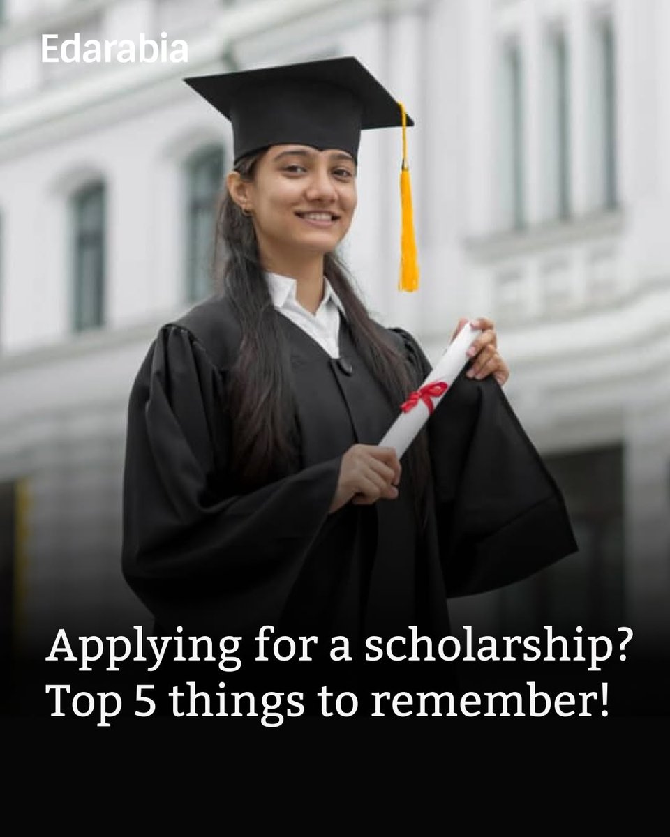 EdarabiaAR's tweet photo. Discover 5 essential tips to help you find and successfully apply for scholarships without missing great opportunities!

#ScholarshipTips

Read More:https://t.co/RQ9EqJ6cJQ https://t.co/KFgxzEANwB