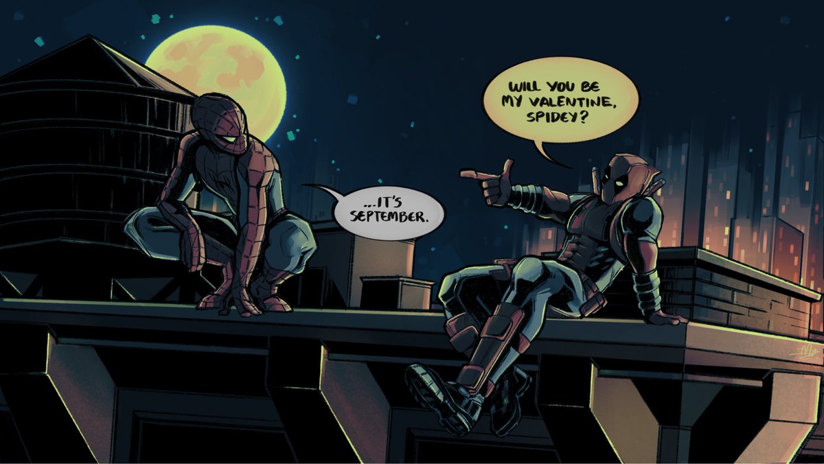 maxineasteri's tweet photo. based on the spideypool bkdk fic "Never Was, Never Will" by @theinferiorpoet https://t.co/SH4Ot6YRnb